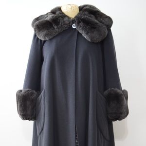Sarah Felice Bergdorf Cashmere Fur Swing Coat